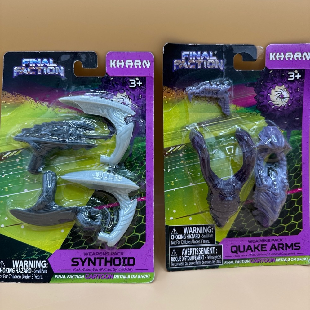 FINAL FACTION Kharn Series QUAKE ARMS and SYNTHOID Weapons Packs Lot of 2 new